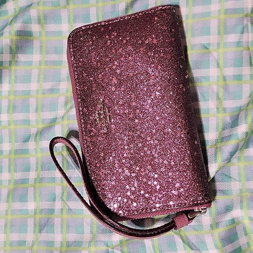 Pink Glitter Coach Wallet